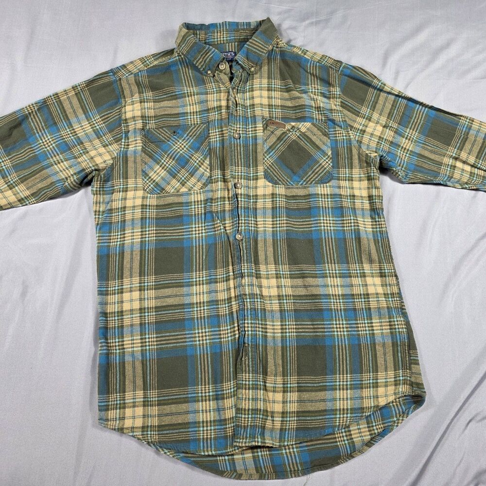 Smith's Workwear Long Sleeve Flannel Plaid Button Up Shirt Size Large Tall